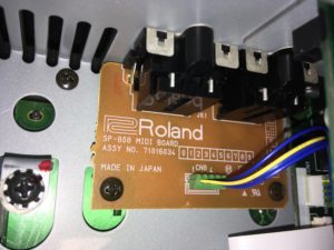 Roland SP-808 MIDI board inside Roland A-6